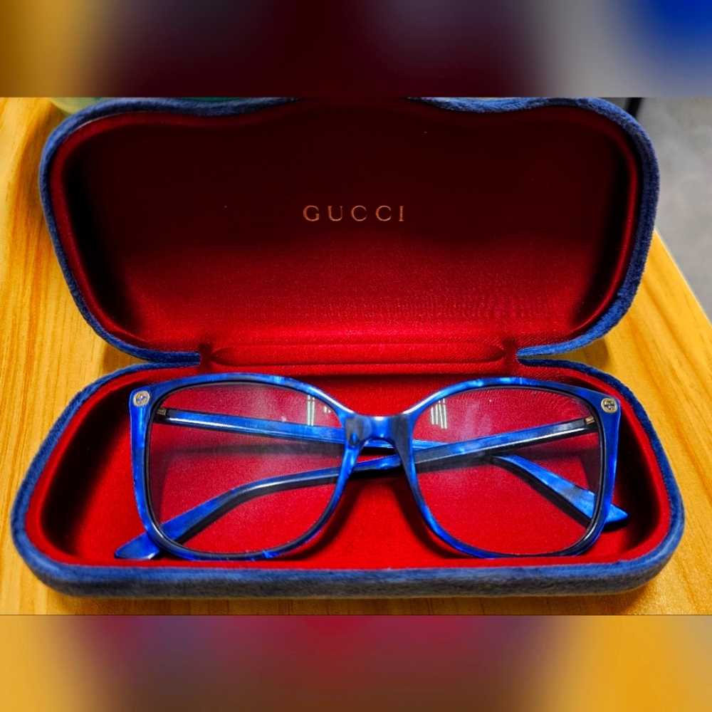 Gucci Blue Eyeglasses with Case